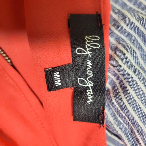 Lily Morgan M shirt red vneck zip size M casual women - Picture 2 of 7